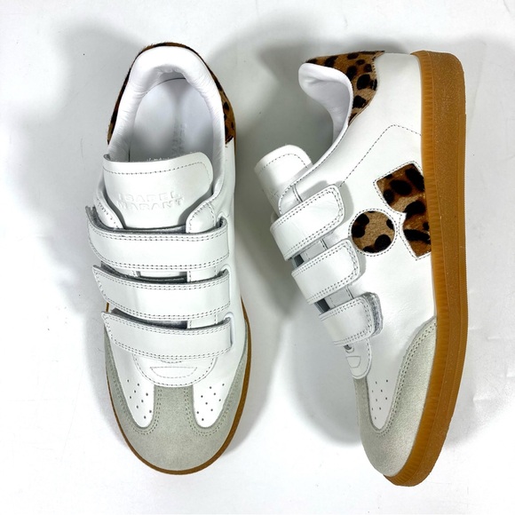 Isabel Marant Beth Low Top Sneaker White Leopard EU 37 NEW - Picture 17 of 17